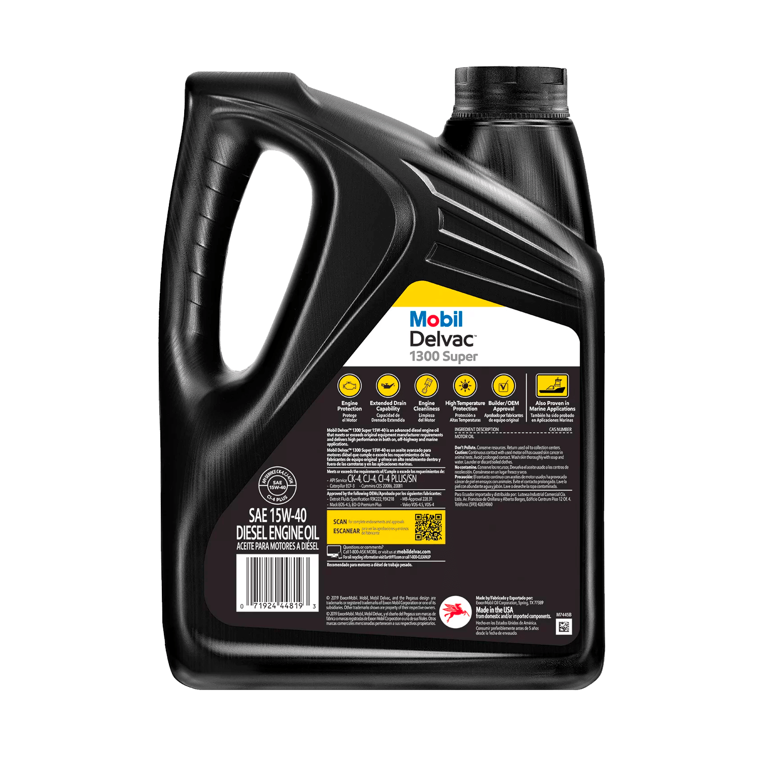 Mobil Delvac 1300 Super Heavy Duty Synthetic Blend Diesel Engine Oil 15W-40, 1 gal - Image 2